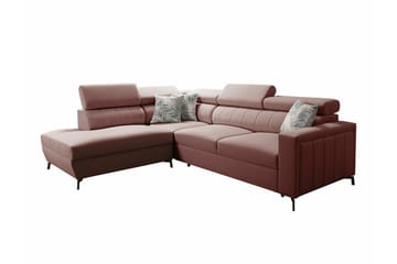 Galbally 3-sits Hörnbäddsoffa NO_BRAND Pink - Möbler - Soffa - Bäddsoffa - Hörnbäddsoffa
