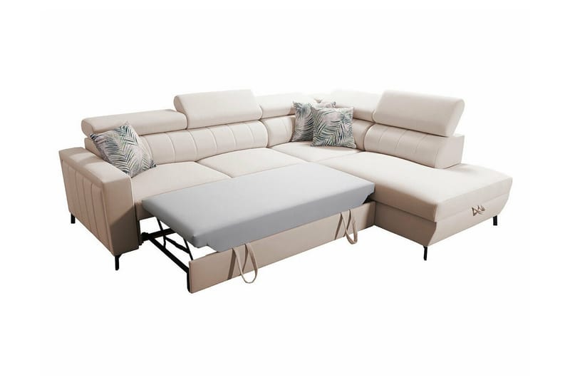 Galbally 3-sits Hörnbäddsoffa NO_BRAND Pink - Möbler - Soffa - Bäddsoffa - Hörnbäddsoffa