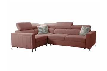 Galbally 3-sits Hörnbäddsoffa NO_BRAND Pink - Möbler - Soffa - Bäddsoffa - Hörnbäddsoffa