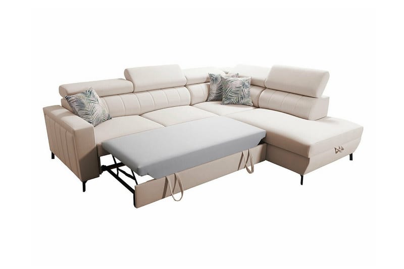 Galbally 3-sits Hörnbäddsoffa NO_BRAND Pink - Möbler - Soffa - Bäddsoffa - Hörnbäddsoffa