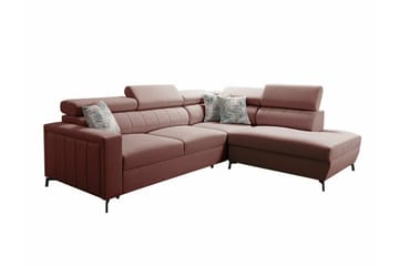 Galbally 3-sits Hörnbäddsoffa NO_BRAND Pink - Möbler - Soffa - Bäddsoffa - Hörnbäddsoffa
