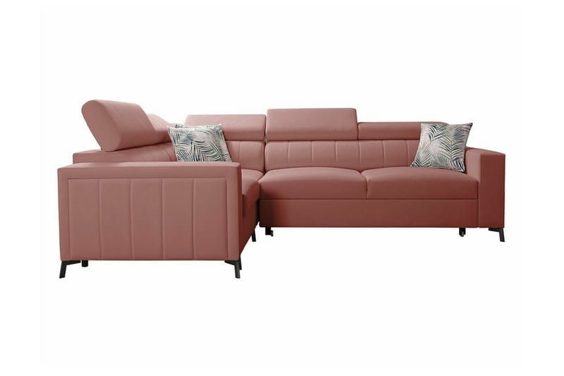 Galbally 3-sits Hörnbäddsoffa NO_BRAND Pink - Möbler - Soffa - Bäddsoffa - Hörnbäddsoffa
