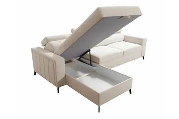 Galbally 3-sits Hörnbäddsoffa NO_BRAND Pink - Möbler - Soffa - Bäddsoffa - Hörnbäddsoffa