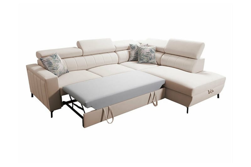 Galbally 3-sits Hörnbäddsoffa NO_BRAND Pink - Möbler - Soffa - Bäddsoffa - Hörnbäddsoffa