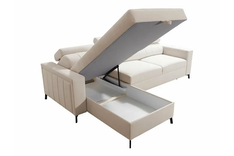 Galbally 3-sits Hörnbäddsoffa Pink - Möbler - Soffa - Bäddsoffa - Hörnbäddsoffa