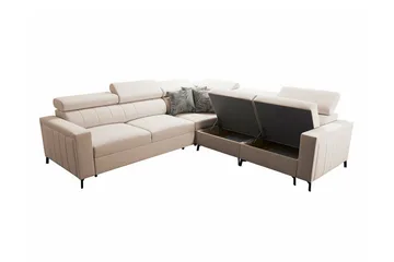 Galbally 4-sits Hörnbäddsoffa beige - Möbler - Soffa - Bäddsoffa - Hörnbäddsoffa