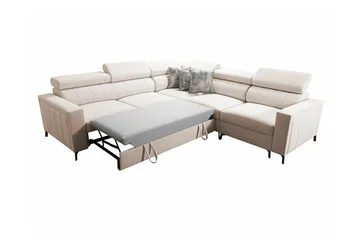 Galbally 4-sits Hörnbäddsoffa beige - Möbler - Soffa - Bäddsoffa - Hörnbäddsoffa