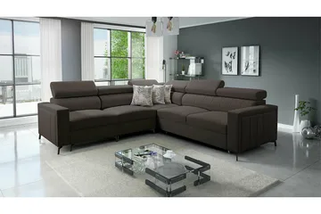 Galbally 4-sits Hörnbäddsoffa Black - Möbler - Soffa - Bäddsoffa - Hörnbäddsoffa