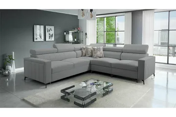 Galbally 4-sits Hörnbäddsoffa Ljusgrå - Möbler - Soffa - Bäddsoffa - Hörnbäddsoffa