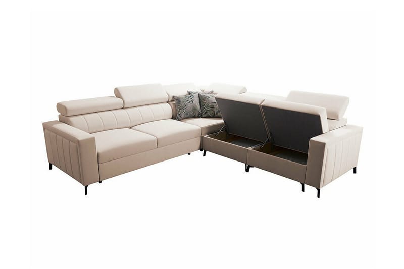 Galbally 4-sits Hörnbäddsoffa Ljusgrå - Möbler - Soffa - Bäddsoffa - Hörnbäddsoffa