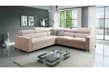 Galbally 4-sits Hörnbäddsoffa NO_BRAND beige - Möbler - Soffa - Bäddsoffa - Hörnbäddsoffa