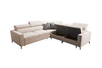 Galbally 4-sits Hörnbäddsoffa NO_BRAND beige - Möbler - Soffa - Bäddsoffa - Hörnbäddsoffa