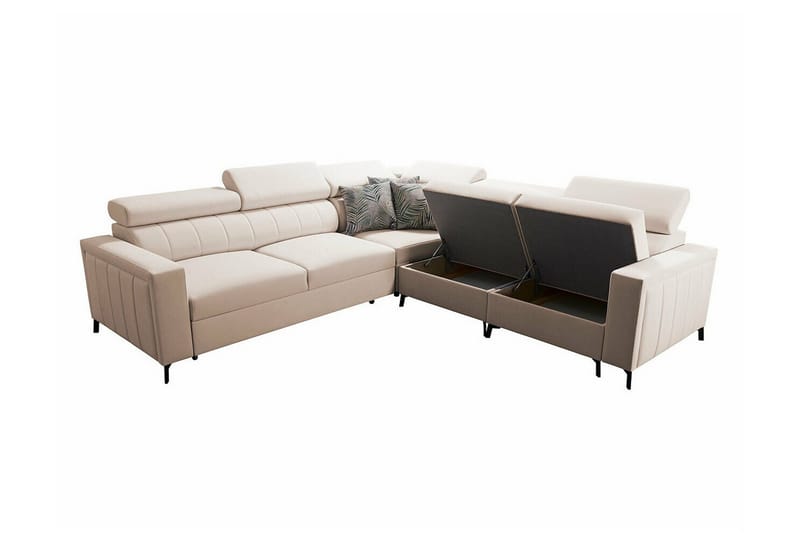 Galbally 4-sits Hörnbäddsoffa NO_BRAND beige - Möbler - Soffa - Bäddsoffa - Hörnbäddsoffa