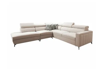 Galbally 4-sits Hörnbäddsoffa NO_BRAND beige - Möbler - Soffa - Bäddsoffa - Hörnbäddsoffa