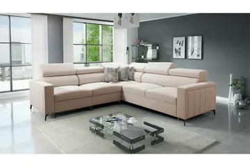 Galbally 4-sits Hörnbäddsoffa NO_BRAND beige - Möbler - Soffa - Bäddsoffa - Hörnbäddsoffa
