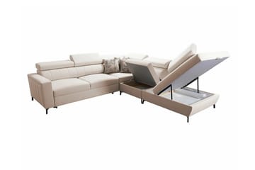 Galbally 4-sits Hörnbäddsoffa NO_BRAND beige - Möbler - Soffa - Bäddsoffa - Hörnbäddsoffa