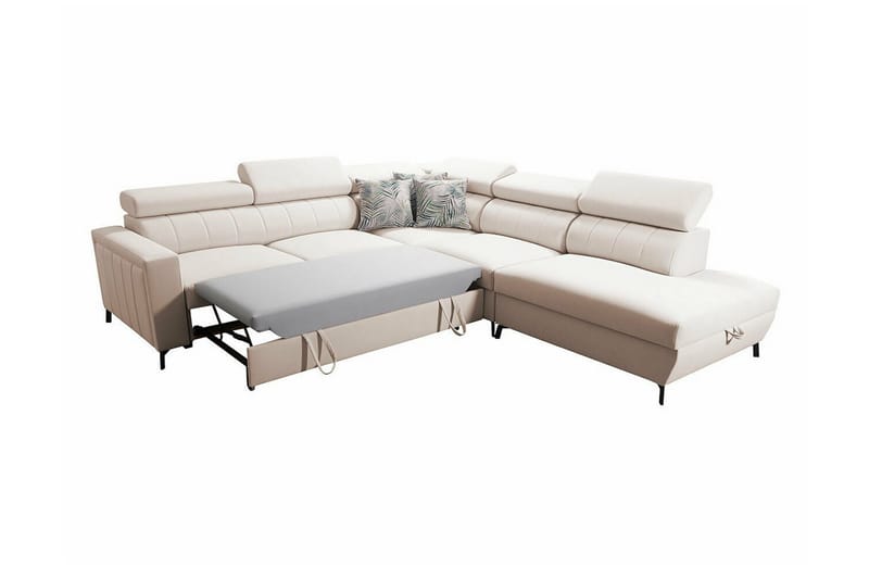 Galbally 4-sits Hörnbäddsoffa NO_BRAND beige - Möbler - Soffa - Bäddsoffa - Hörnbäddsoffa