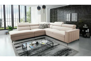 Galbally 4-sits Hörnbäddsoffa NO_BRAND beige - Möbler - Soffa - Bäddsoffa - Hörnbäddsoffa