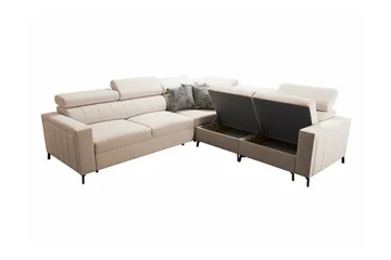 Galbally 4-sits Hörnbäddsoffa NO_BRAND beige - Möbler - Soffa - Bäddsoffa - Hörnbäddsoffa