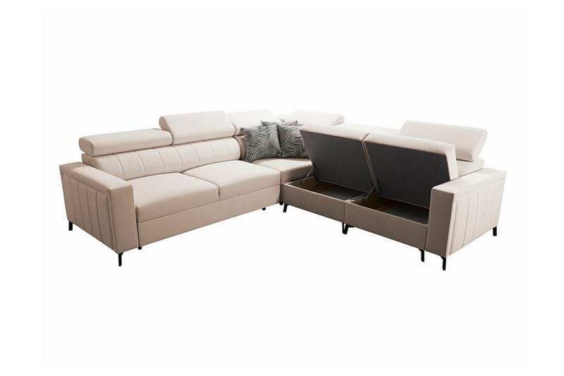 Galbally 4-sits Hörnbäddsoffa NO_BRAND beige - Möbler - Soffa - Bäddsoffa - Hörnbäddsoffa