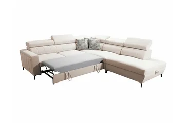 Galbally 4-sits Hörnbäddsoffa NO_BRAND beige - Möbler - Soffa - Bäddsoffa - Hörnbäddsoffa