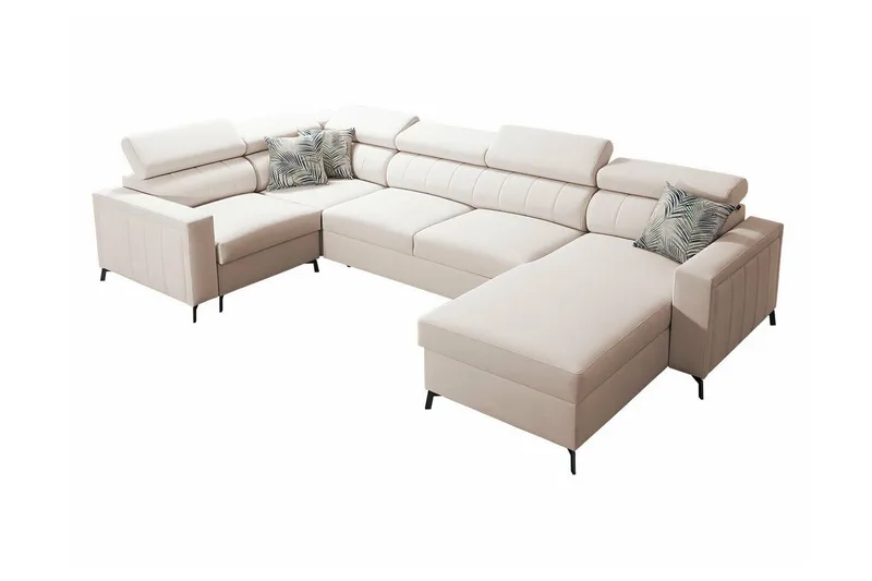 Galbally 4-sits Hörnbäddsoffa NO_BRAND Beige/Light beige