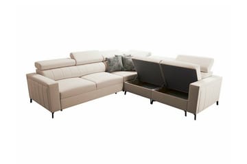 Galbally 4-sits Hörnbäddsoffa NO_BRAND Black - Möbler - Soffa - Bäddsoffa - Hörnbäddsoffa