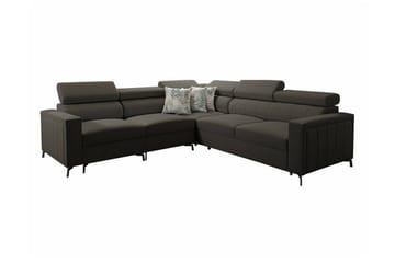 Galbally 4-sits Hörnbäddsoffa NO_BRAND Black - Möbler - Soffa - Bäddsoffa - Hörnbäddsoffa