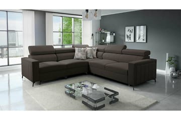 Galbally 4-sits Hörnbäddsoffa NO_BRAND Black - Möbler - Soffa - Bäddsoffa - Hörnbäddsoffa