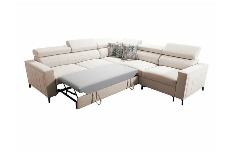 Galbally 4-sits Hörnbäddsoffa NO_BRAND Black - Möbler - Soffa - Bäddsoffa - Hörnbäddsoffa