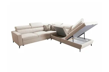Galbally 4-sits Hörnbäddsoffa NO_BRAND Dark blue - Möbler - Soffa - Bäddsoffa - Hörnbäddsoffa