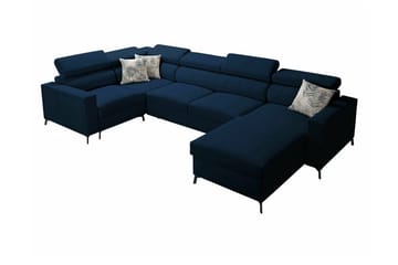 Galbally 4-sits Hörnbäddsoffa NO_BRAND Dark blue - Möbler - Soffa - Bäddsoffa - Hörnbäddsoffa