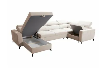 Galbally 4-sits Hörnbäddsoffa NO_BRAND Dark blue - Möbler - Soffa - Bäddsoffa - Hörnbäddsoffa