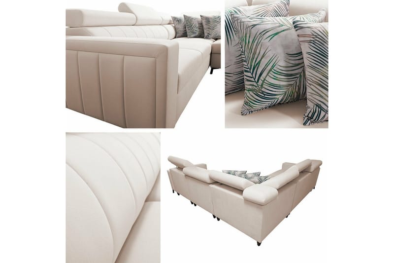 Galbally 4-sits Hörnbäddsoffa NO_BRAND Dark brown - Möbler - Soffa - Bäddsoffa - Hörnbäddsoffa