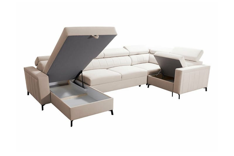 Galbally 4-sits Hörnbäddsoffa NO_BRAND Dark brown - Möbler - Soffa - Bäddsoffa - Hörnbäddsoffa