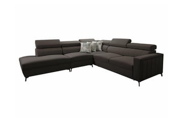 Galbally 4-sits Hörnbäddsoffa NO_BRAND Dark brown - Möbler - Soffa - Bäddsoffa - Hörnbäddsoffa