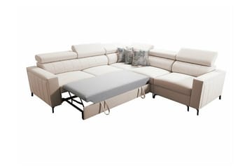 Galbally 4-sits Hörnbäddsoffa NO_BRAND Dark brown - Möbler - Soffa - Bäddsoffa - Hörnbäddsoffa