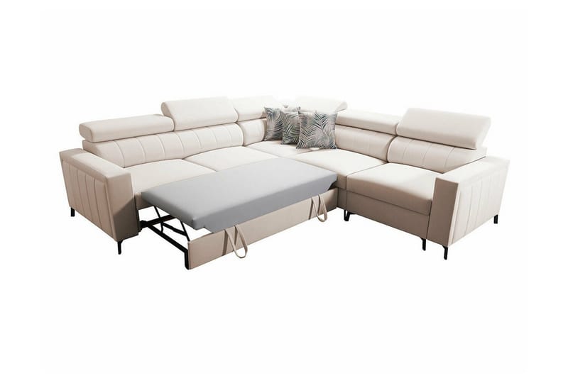 Galbally 4-sits Hörnbäddsoffa NO_BRAND Dark brown - Möbler - Soffa - Bäddsoffa - Hörnbäddsoffa