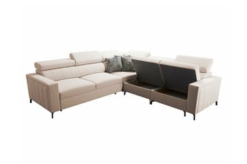 Galbally 4-sits Hörnbäddsoffa NO_BRAND Dark brown - Möbler - Soffa - Bäddsoffa - Hörnbäddsoffa