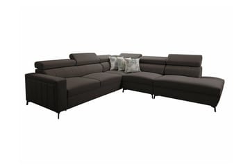 Galbally 4-sits Hörnbäddsoffa NO_BRAND Dark brown - Möbler - Soffa - Bäddsoffa - Hörnbäddsoffa