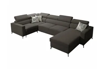 Galbally 4-sits Hörnbäddsoffa NO_BRAND Dark brown - Möbler - Soffa - Bäddsoffa - Hörnbäddsoffa