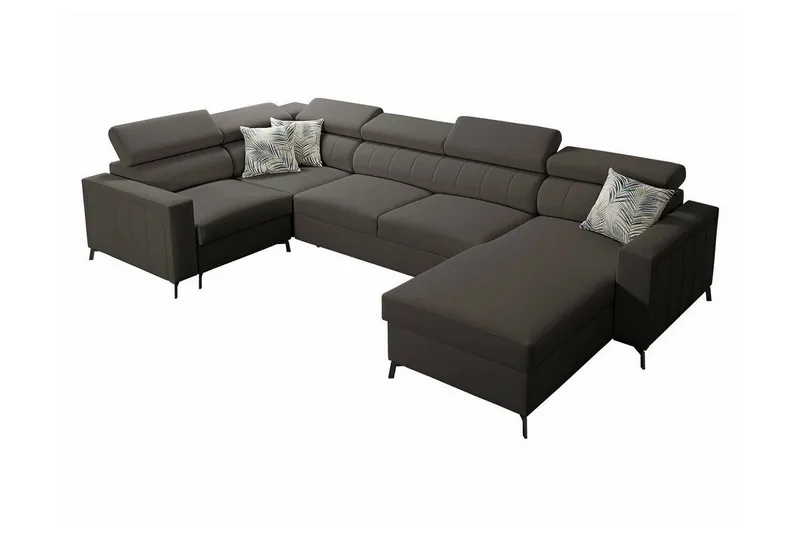 Galbally 4-sits Hörnbäddsoffa NO_BRAND Dark brown