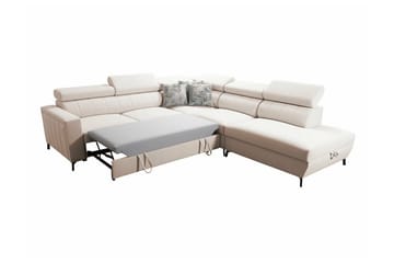 Galbally 4-sits Hörnbäddsoffa NO_BRAND Dark brown - Möbler - Soffa - Bäddsoffa - Hörnbäddsoffa