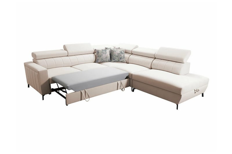 Galbally 4-sits Hörnbäddsoffa NO_BRAND Dark brown - Möbler - Soffa - Bäddsoffa - Hörnbäddsoffa