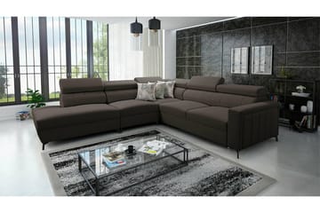 Galbally 4-sits Hörnbäddsoffa NO_BRAND Dark brown - Möbler - Soffa - Bäddsoffa - Hörnbäddsoffa