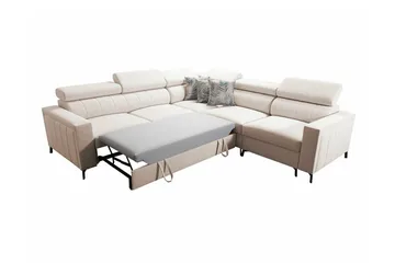 Galbally 4-sits Hörnbäddsoffa NO_BRAND Dark pink - Möbler - Soffa - Bäddsoffa - Hörnbäddsoffa