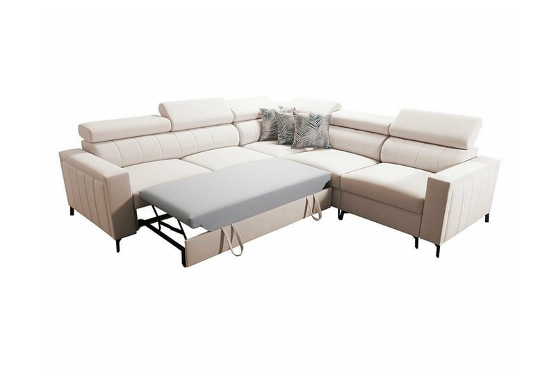 Galbally 4-sits Hörnbäddsoffa NO_BRAND Dark pink - Möbler - Soffa - Bäddsoffa - Hörnbäddsoffa