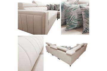 Galbally 4-sits Hörnbäddsoffa NO_BRAND Dark pink - Möbler - Soffa - Bäddsoffa - Hörnbäddsoffa