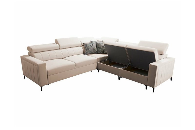 Galbally 4-sits Hörnbäddsoffa NO_BRAND Dark pink - Möbler - Soffa - Bäddsoffa - Hörnbäddsoffa