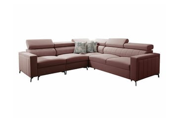 Galbally 4-sits Hörnbäddsoffa NO_BRAND Dark pink - Möbler - Soffa - Bäddsoffa - Hörnbäddsoffa